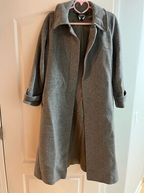 Nordstrom Gray Wool-Blend Trench Coat